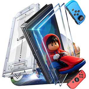 LISEN for Nintendo Switch 2017 Screen Protector [2025 Upgrade] (ANTI-GLARE & Auto Dust-Elimination) Screen Protector Switch Tempered Glass [Longest Durable] Full Coverage, 2 Pack