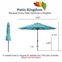 Patio Kingdom 10FT Patio Umbrella Outdoor Market Umbrella with Crank and Tilt, 8 Flexible Fiberglass Ribs, UV-Resistant Waterproof Canopy for Patio, Deck, Garden, Backyard, Sky Blue