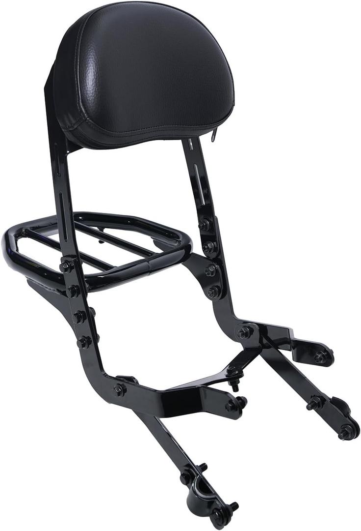 JMCHstore Backrest Cargo Rack for Coleman CT200UEX Mini bike 196cc, Adjustable Sissy Bar for Axis M200 Viper Hisun 200-3 200cc Trail bike Cushion Luggage parts