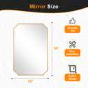 Delma Bathroom Vanity Mirror, Gold Framed Aluminum Bathroom Mirror for Over Sink, Scalloped Round Corner Wall Mirror, High-Definition Vanity Mirror, Hangs Horizontally or Vertically (36x24,Gold)