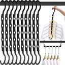 DUCOO 10 PCS Space Saving Hangers, 5-Hole Magic Hangers - Sturdy Plastic Hanger, Closet Organizers for Clothes Storage, College Dorm Essentials, Home Organization (Black)
