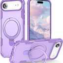 Compatible with iPhone 17 Air Case with Invisible Magnetic Kickstand [Compatible with MagSafe] [10-FT Military Drop Protection] Slim Hard Back Soft Edge Phone Cover 6.6 Inch, Purple