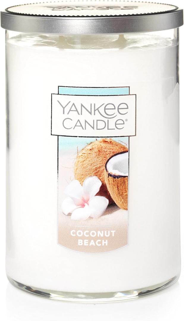 Yankee Candle Coconut Beach Scented, Classic 22oz Large Tumbler 2-Wick Candle, Over 75 Hours of Burn Time