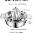 Citrus Lemon Orange Grapefruit Juicer Manual Squeezer 304 Stainless Steel Robust Hand Juicer Reamer Rotation Press with Strainer10oz Bowl, 2 Pour Spouts, Dishwasher Safe, Easy to Clean, Heavy Duty
