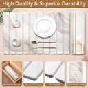 Large Stone Dish Drying Mat for Kitchen Counter,Quick Dry Stone Dishes Mats,Marbled Water Absorbing Diatomaceous Earth Drying Pad for Countertop Bottles Utensils Cups(Yellow White 24"x16"&8"x4")