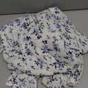 BLENCOT Womens Casual Square Neck Long Sleeve Boho Floral Midi Dress Print Side Split Dresses (Medium,White)