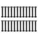 PATIKIL 24 Sets Chicago Screws, 38mm l Chicago Screws Phillips Binding Post Screw Bolts Leather Rivets Fasteners Connectors for Leather Belt Scrapbook Photo Albums, Black