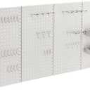 Amazon Basics Rectangular Metal Pegboard Wall Organizer, Tool Storage Organization System, Rust and Scratch Resistant, 48-Piece Kit, Gray