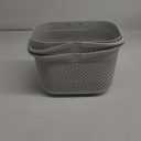 UUJOLY Portable Shower Caddy Basket Tote, Plastic Storage Basket with Handles Organizer Bins for Kitchen Bathroom College Dorm, Grey 2 Pack
