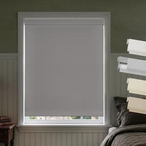 HESTIA No Drill Cordless Blackout Roller Shades, Grey, 33" W x 72" H