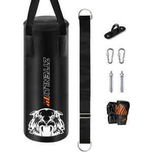 Kids Punching Bag with Gloves - PU Leather & Adjustable Height Strap - Boxing Bag Set for 3-8-14 Years Kids/Youth Great for Boxing, MMA, Kickboxing