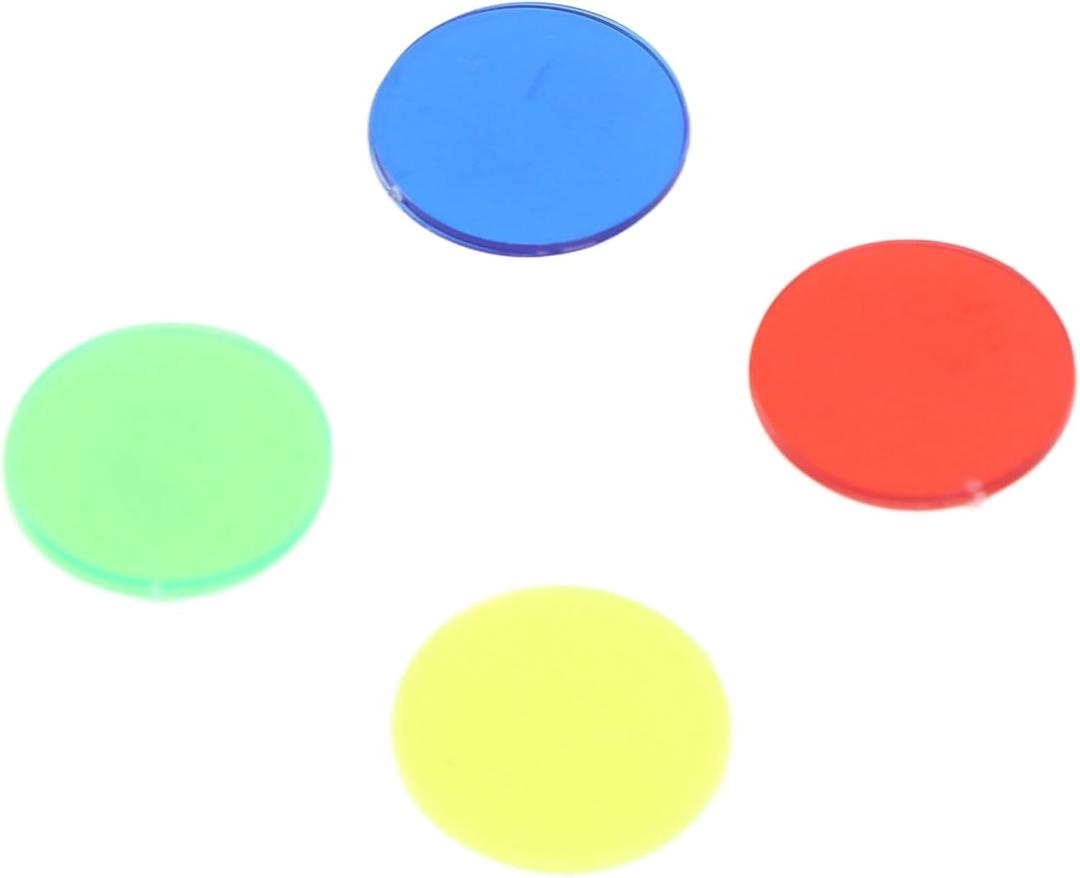2 x Translucent Game Tokens, 100 Pieces 15mm Round Counting Chips 4 Colors for Classroom Teachers Math Educators Board Game Players Poker Enthusiasts Hands-On Learning Activities