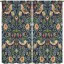 Vintage William Morris Botanical Art Windows Curtains Floral Patterns Vintage Floral Patterns Curtains, for Living Room Bedroom 52x84in 2 Panels Decor
