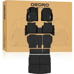 OEDRO Floor Mats & Cargo Liner Fit for 2023-2025 2026 Honda CR-V (Include Hybrid), Honda CRV Accessories TPE All-Weather Custom Fit Trunk Mats Backrest Mats Floor Mats (Upper Position), Black