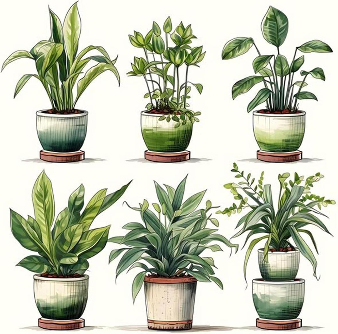 Okarina Paint by Numbers Kit for Adults Beginner, Adult Paint by Number Kits on Canvas, Green Plant DIY Acrylic Oil Painting by Numbers for Adults, Perfect for Home Wall Decor 16X16 Inch (HMOP25304)