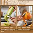 2Pcs Premium Vegetable Peeler with Wooden Handle and Bottle Opener,Multifunctional 3-in-1 Stainless Steel Kitchen Tool for various fruits and vegetables that require peelingBlack + Brown