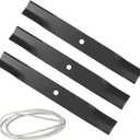 RANSOTO 50" Mower Blade and Belt Set for Toro TimeCutter SS5000 SS5060 MX5000 MX5060, Toro 50 Mower Deck Maintenance Kit, Replaces 115-5059-03 & 119-8820, 3 High-Lift Blades & Heavy-Duty Belt