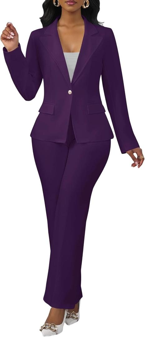 Salimdy 1 Piece Pant Suits for Women Business Casual Outfits Dressy Blazer Jackets and Pencil Pants Work Set, M