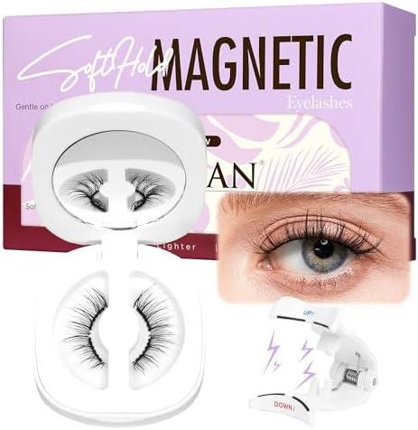 BEYELIAN Magnetic Eyelashes Soft Magnetic Lashes Natural Look Comfortable & Secure Fit Easy to Apply Reusable (1 Pairs, CS01)