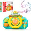 Childlike BehaviorBaby Steering Wheel Toy - Interactive Educational Baby Car Seat, High Chair Toy - Ages 1-3 with Sounds and Fun Learning - Develop Fine Motor Skills and Imagination in Toddler Drivers