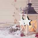 Jetec 12 Pieces Christmas Wooden Star Ornaments Blank Cutout Stars Sign Rustic Wooden Farmhouse Hanging for Christmas Tree Ornaments Decorations(White)
