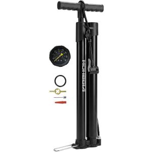 MOHEGIA Booster Tire Floor Pump 160 PSI Dual-Function Air Compressor & Standard Pump for Tubeless Tires & Road Bikes, High Pressure Inflator with Presta and Schrader Valve