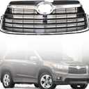 GXARTS Chrome Center Upper Front Grille 53102-0E040 Compatible with Toyota Highlander 2014 2015 2016