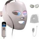 Shark CryoGlow LED Face Mask with Under-Eye Cooling, Anti-Ageing & Blemish Repair, Red & Blue LED, Infrared Light Therapy, USB-C, Remote Control, Storage Bag, Adjustable Straps, Rose Glow, FW312PK