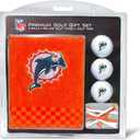 Team Golf NFL Miami Dolphins Gift Set: Embroidered Golf Towel, 3 Golf Balls, and 14 Golf Tees 2-3/4" Regulation, Tri-Fold Towel 16" x 22" & 100% Cotton