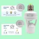 Infrared Motion Sensor Light Socket E26 E27 Screw in Adapter for Automatic Light Control, Easy Install and Adjustable Duration Ideal for Outdoor Indoor Garage Light, for Basement (1)