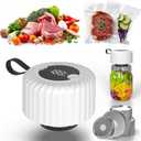 Mason Jar Vacuum Sealer, Food Saver Vacuum Sealer Machine(Lids Included) for Wide, Regular Mouth Mason Jars, Portable Automatic Canning Machine For Kitchen Food Storage(White)
