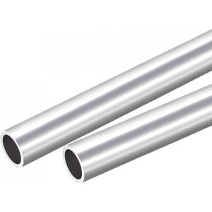 TOP-VIGOR 2Pcs 6063 Aluminum Round Tube, 25mm OD 20mm ID 300mm Length, Silver, Industrial DIY Projects
