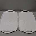 TP Large Serving Trays with Handles, 19" x 12" Melamine Serving Platters for Food, Turkey, Set of 2 Rectangular Trays for Party, Pure White