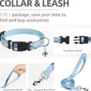 PUPTECK Adjustable Dog Harness Collar and Leash Set Step in No Pull Pet Harness for  Dogs Puppy and Cats Outdoor Walking Running, Soft Mesh Padded Reflective Vest Harnesses, Blue L