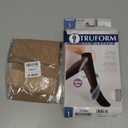 Truform Sheer Compression Stockings, 15-20 mmHg, Women's Knee High Length, Open Toe, 20 Denier, Light Beige, Large