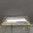 Glass Wedding Card Box with Slot, 12.6 inch Large Clear Card Box Gold Brass  Storage Box with Lock for Wedding Receptions, Baby Shower, Birthday Party, Bridal Shower