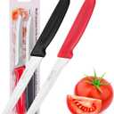 2-Pack Tomato Knife, Sharp Serrated Steak and Bread Knife Set, Premium High-Carbon 420 Stainless Steel Knives Blade for Soft Fruits, Vegetables, Meat & Home Kitchen Use