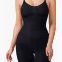 BRABIC Waist Trainer Bodysuit for Women Tummy Control Shapewear Round Neck Seamless Butt Lifter Full Body Shaper M