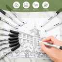 TWOHANDS Permanent Markers Ultra Fine Tip, 0.5mm, Extra Fine Point, Black, 150 Count, 21649