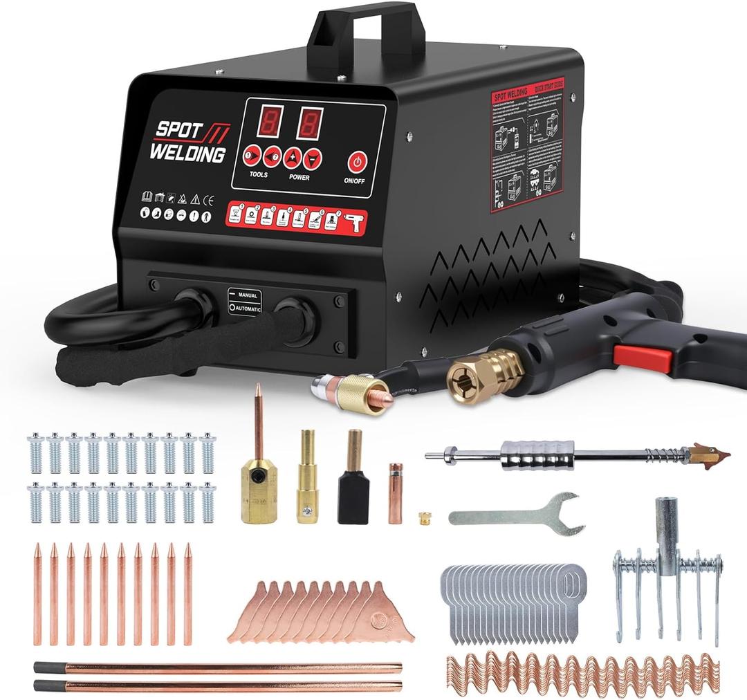 Spot Welder Dent Puller Kit,4200A Auto Body Spot Welding Machine with Manual/Automatic & 7 Welding Modes,Stud Welder for Car, Truck Dent Repair (110V 3500W)