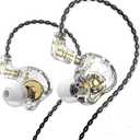 FEDAI TRN MT1 in-Ear Earphone Headphones, HiFi Earbud with 10mm Composite Magnetic Dynamic Driver, Detachable C Pin 0.75MM Cable (Transparent) (No Mic)