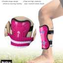 Kids Soccer Shin Guards and Socks Youth Soccer Shin Pads Protective Defender Gear for 3-12 Years Old Toddler Children Teen Boys Girls (Pink, Medium)