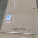 Mybos 74 * 60" Shower Door, Frameless Sliding Shower Door, Shower Glass Door with 5/16" (8mm) Clear SGCC Tempered Glass, Explosion-Proof Film, Stainless Steel Hardware Matte Black (One vertical handle & horizontal handle)