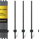 4FT Sturdy Duty Metal U Post Garden Stakes for Chicken Wire Deer Fencing Signs and Outdoor Lights, No Dig Fence Post 10 Pack, Rust Resistant Black Steel Ground Stakes (4ft)