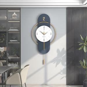 JTWALCLOCK Large Wall Clocks for Living Room Decor Modern Wood Metal Silent Decoration Wall Clock Battery Operated Non-Ticking for Kitchen Bedroom Office Home 16 inch Clock Wall Decor for Indoor House