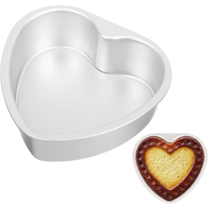 2Pcs 6 Inch Heart Shaped Cake Pan with Removable Bottom, Thicken Aluminum Alloy Baking Mold for Cheesecake, Mousse, Desserts, Home Diy Baking Pan for Anniversary Birthday Party