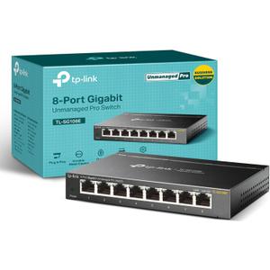 TP-Link 8 Port Gigabit Switch | Easy Smart Managed | Plug & Play | Desktop/Wall-Mount | Sturdy Metal w/ Shielded Ports | Support QoS, Vlan, IGMP and LAG (TL-SG108E)