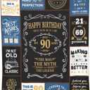 90th Birthday Gifts for Men, 1936 90 Year Old Blanket 50"x60", Retirement Christmas Fathers Day Birthday Gifts for Him Dad Papa Grandpa Husband Uncle
