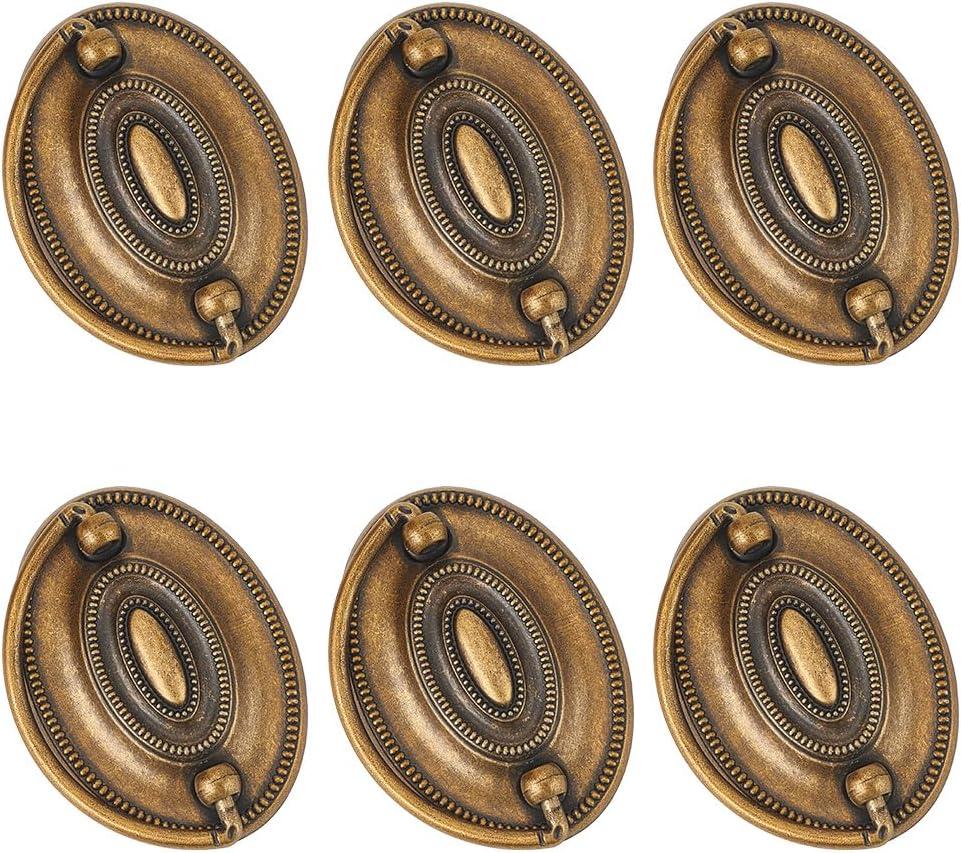 5pcs Furniture Dresser Pull Brass Drop Swing Handles Hardware Vintage Drawer Pull Ring Decorative Hardware Knobs with Screws for Swing Handles Closet Cabinet Nightstand Cupboard Knob