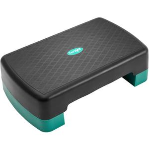 Yes4All 18.9" Aerobic Exercise Step Platform with 2 Risers, Adjustable Height Workout Stepper 3" 5.1" for Home Gym (A. Neo Green)